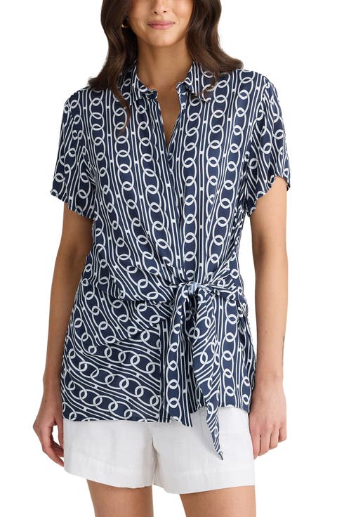 Nova Print Side Tie Shirt