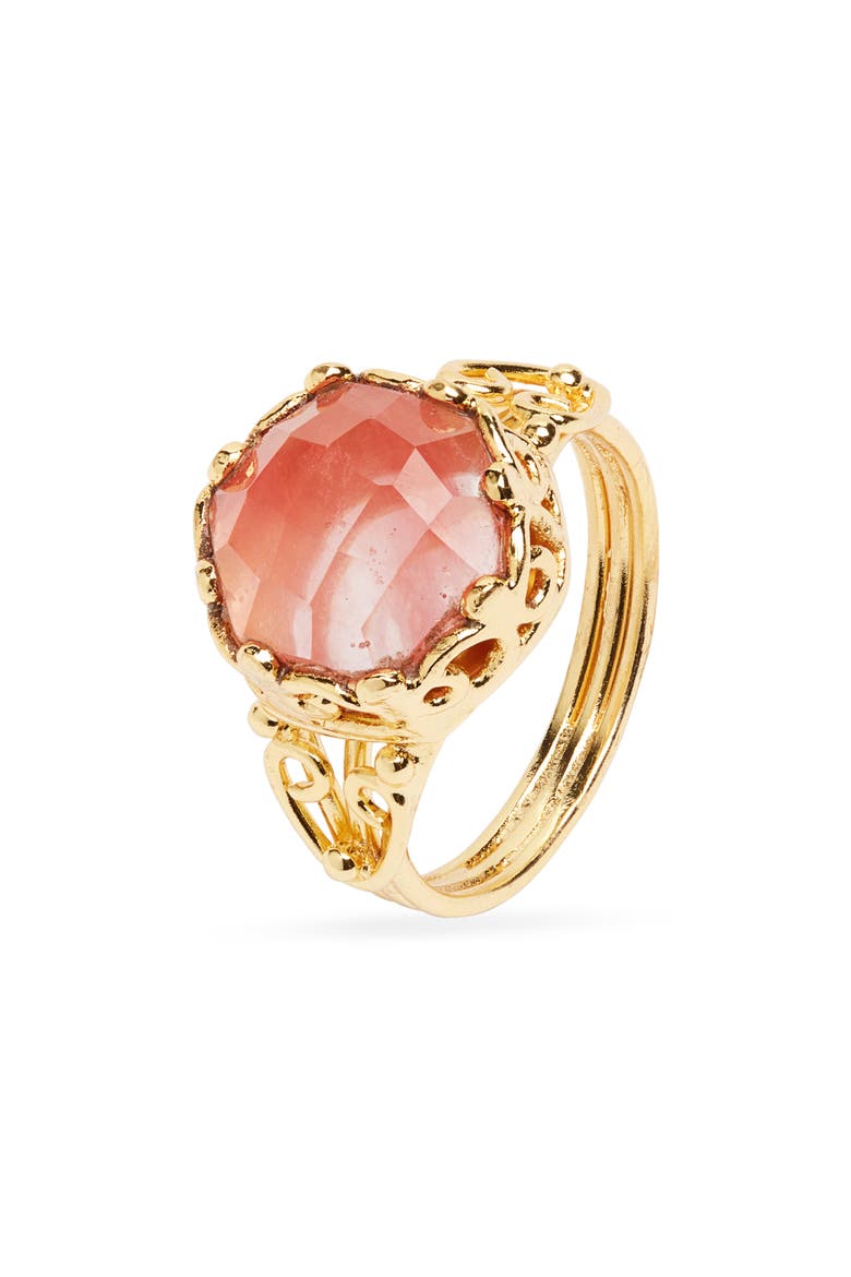 Valentina Cherry Quartz Ring, Main, color, GOLD