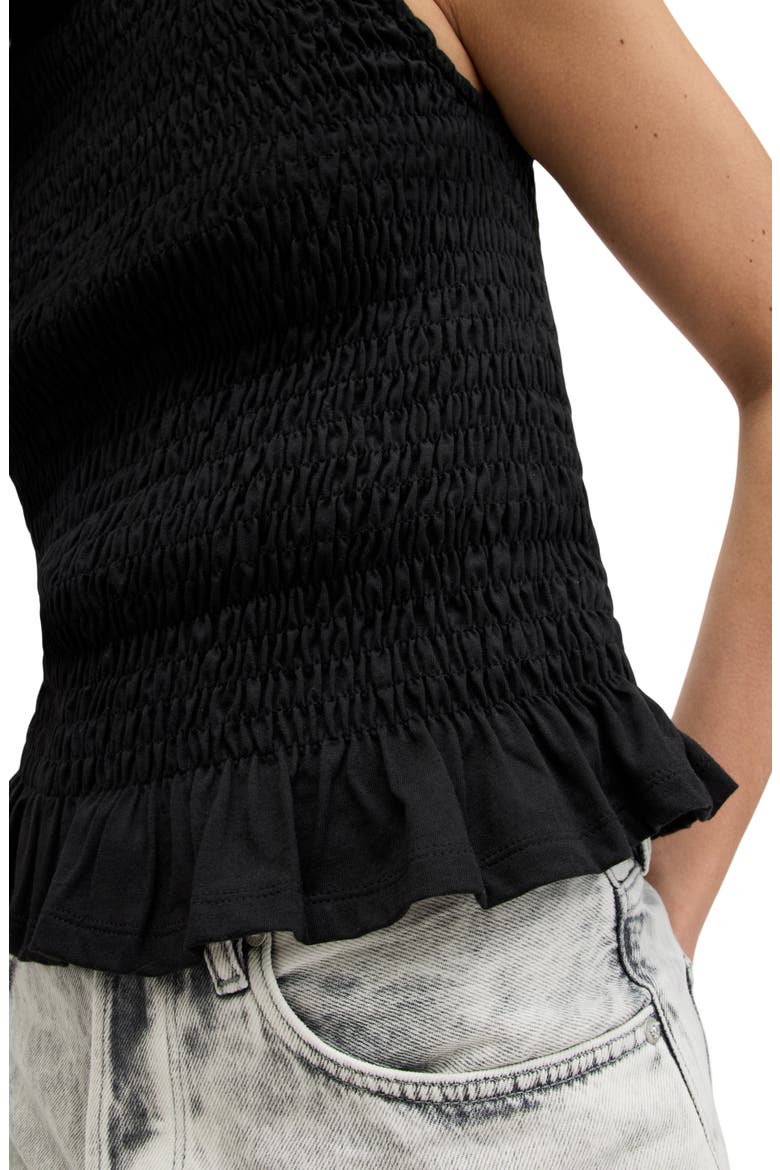 Ode Smocked Tank, Alternate, color, BLACK