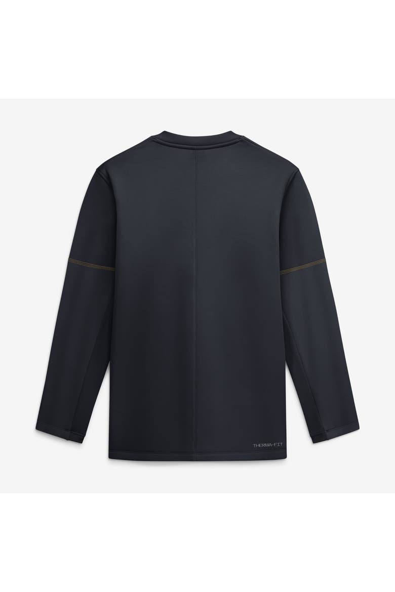 Men's Jordan Brand Navy Michigan Wolverines 2026 Sideline Coaches Therma-FIT Long Sleeve Top, Alternate, color, Navy