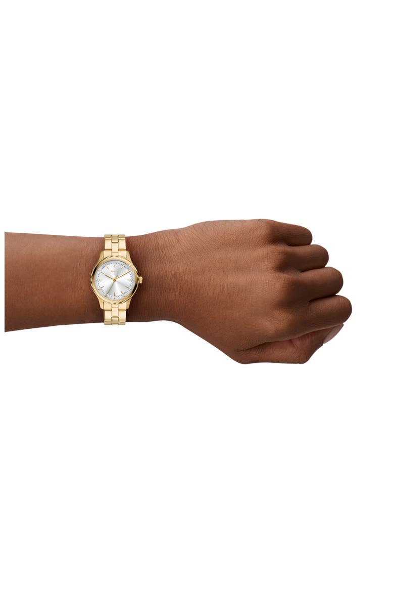 Brynn Three-Hand Stainless Steel Bracelet Watch, 30mm, Alternate, color, GOLD
