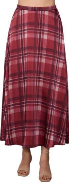 MELLODAY Printed Satin Midi Skirt