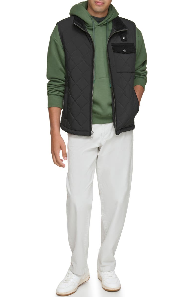 Andrew Marc Barnet Water Resistant Quilted Vest, Alternate, color, Black