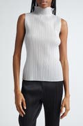 Pleats Please Issey Miyake Pleated Funnel Neck Top