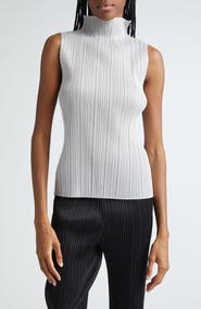 Pleats Please Issey Miyake Pleated Funnel Neck Top