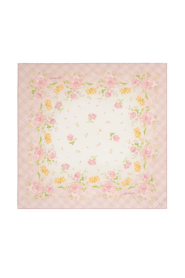 Garden Party Silk Scarf, Main, color, Quartz pink
