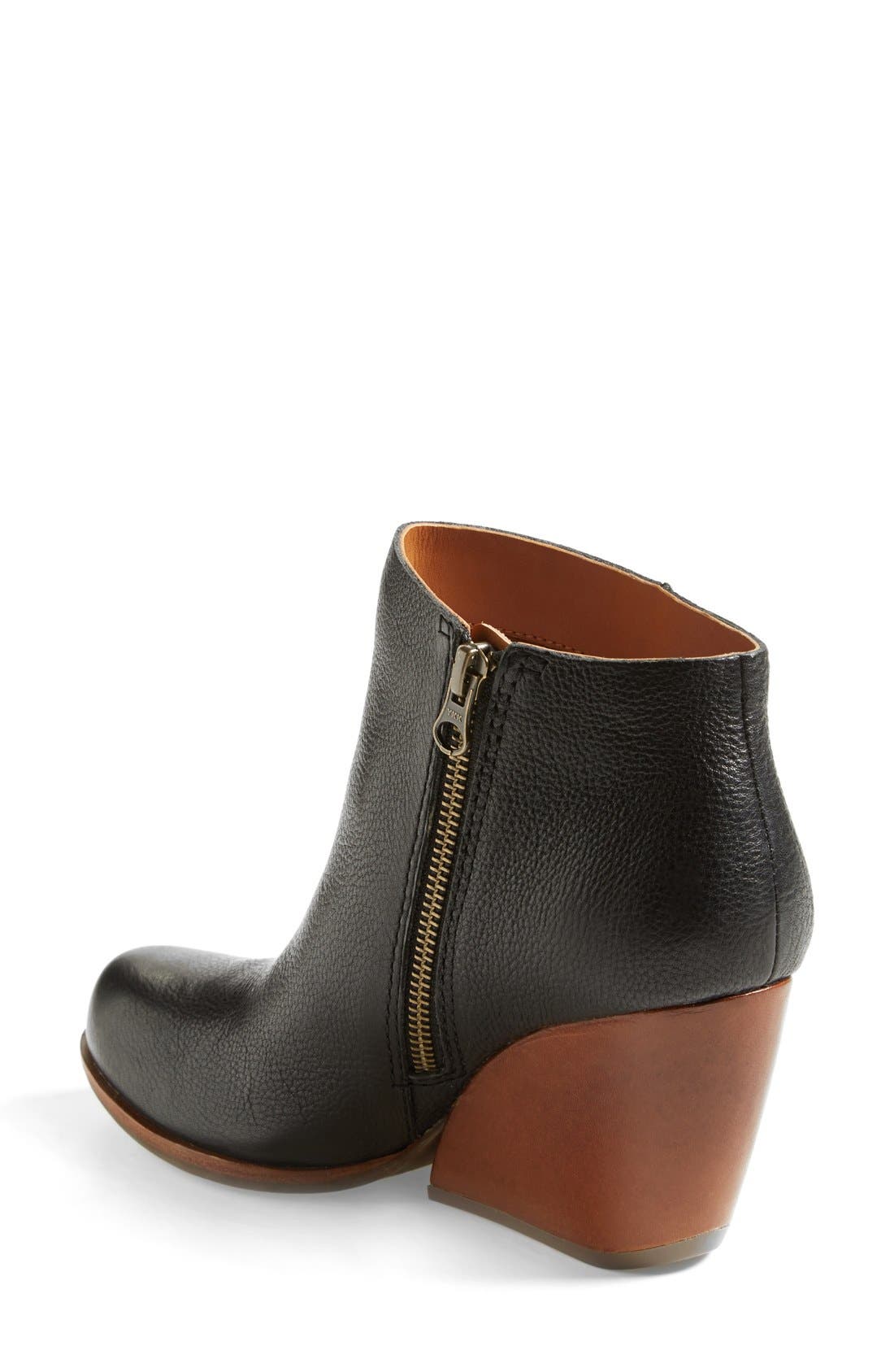 Kork-Ease<sup>®</sup> 'Natalya' Burnished Leather Demi Wedge Boot, Alternate, color, 