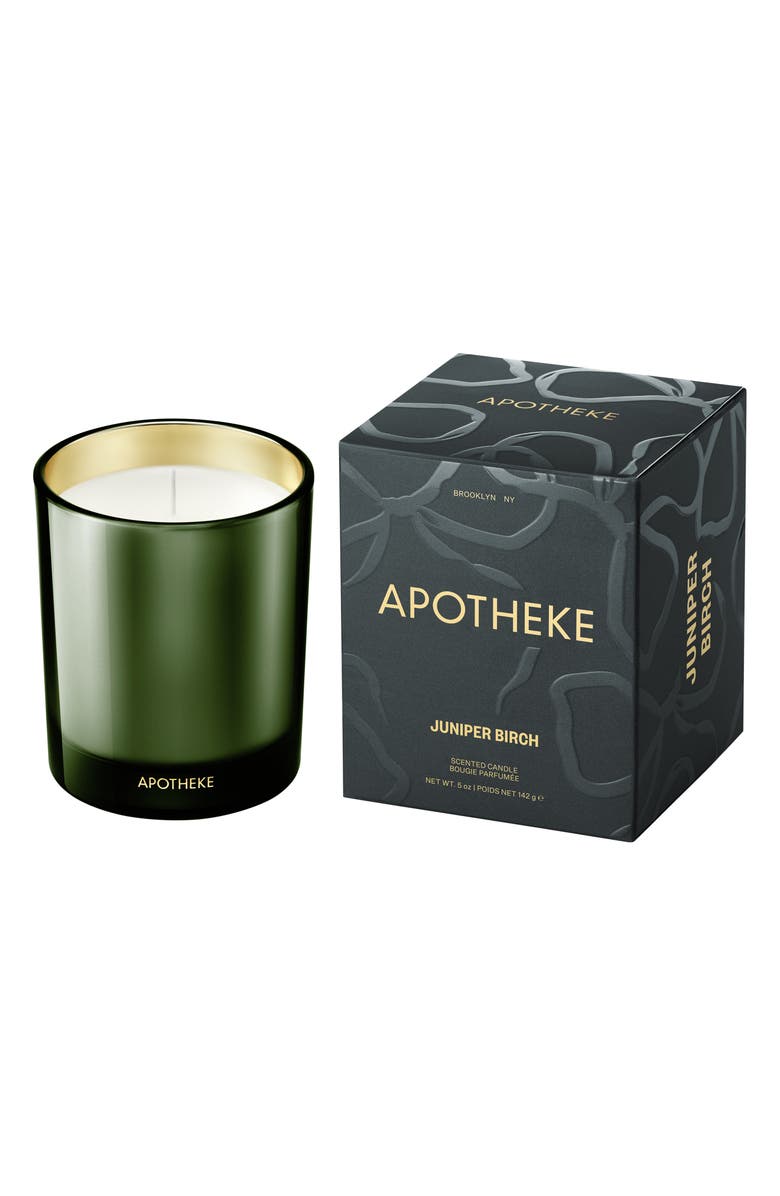 APOTHEKE Juniper Birch Petite Scented Candle, Main, color, Medium Green