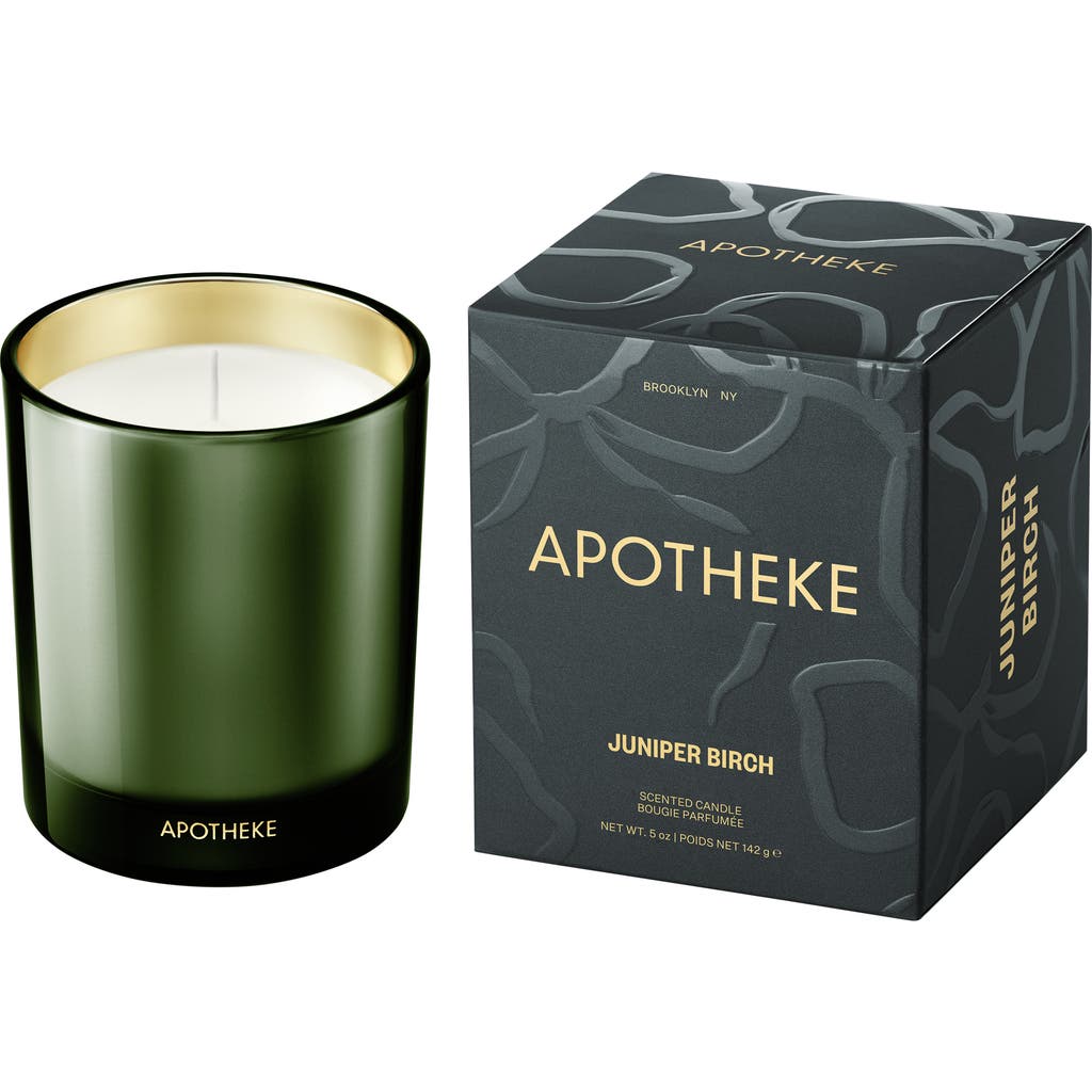 Apotheke Juniper Birch Petite Scented Candle In Green