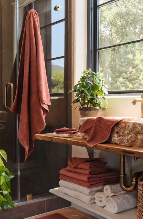 Coyuchi Air Weight® Organic Cotton Guest Towel In Brown