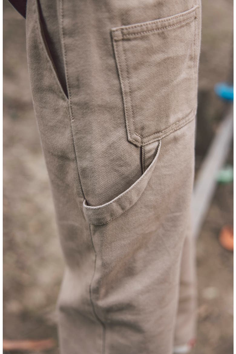Kids' Cotton Twill Carpenter Pants, Alternate, color, DARK KHAKI