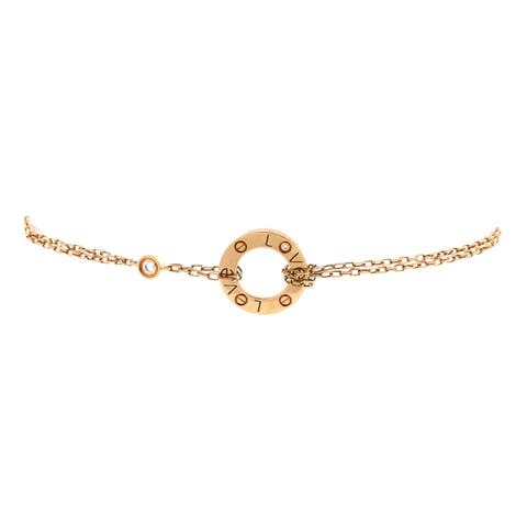 2 Diamonds Love Bracelet 18K Yellow Gold with Diamonds