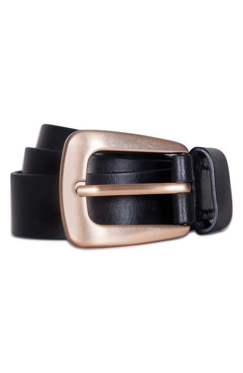 Leather Belt with Metal Tip