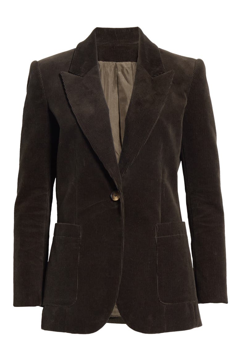 Eleanor Slim Corduroy Jacket, Alternate, color, GREEN RIVER