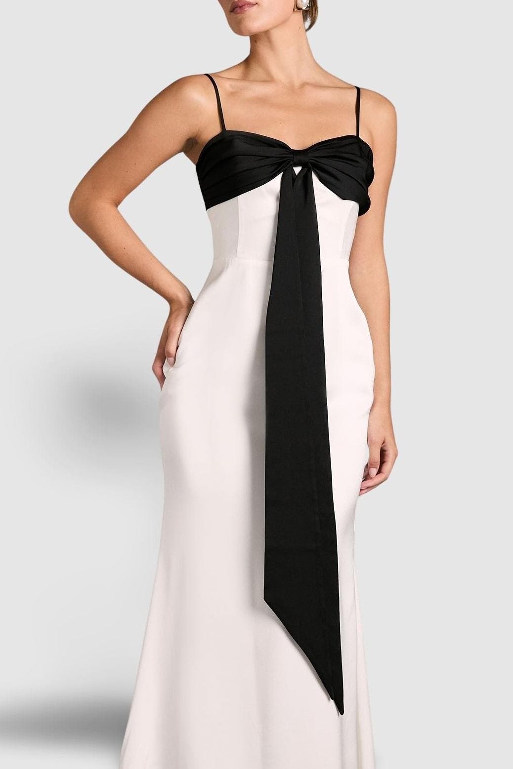 white bow black dress Coast Women's Monochrome Detail Maxi Custom Concert Dress Scoop Size:2XL - $185.00 fastdelivery Polka dot Style with statement earrings