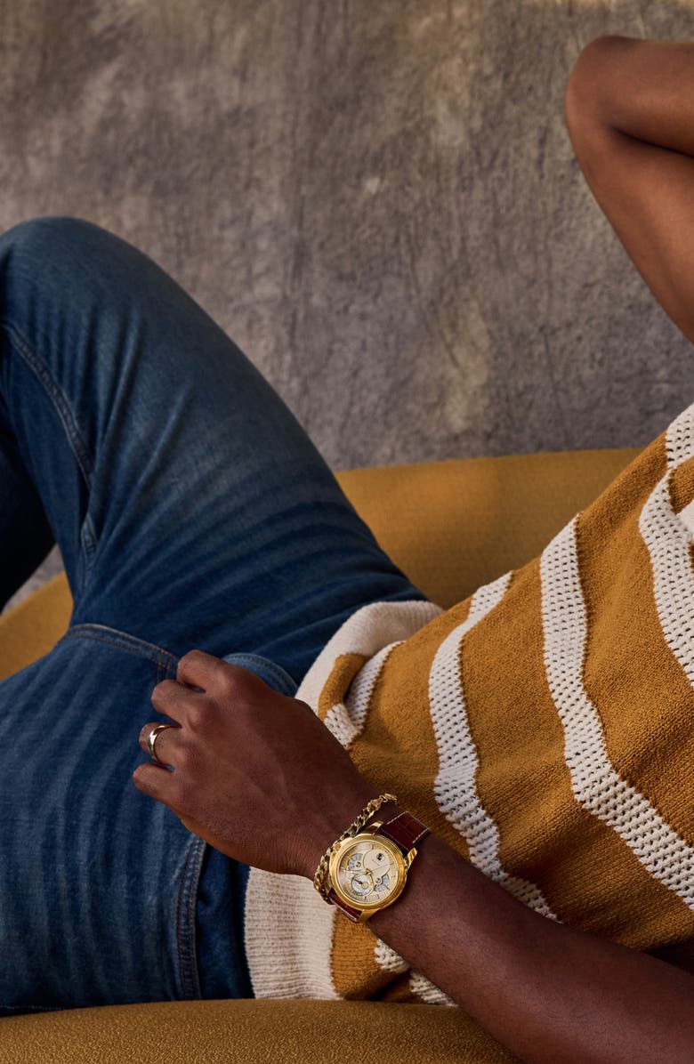 Citizen Calendrier Leather Strap Watch, 41.8mm, Alternate, color, Brown