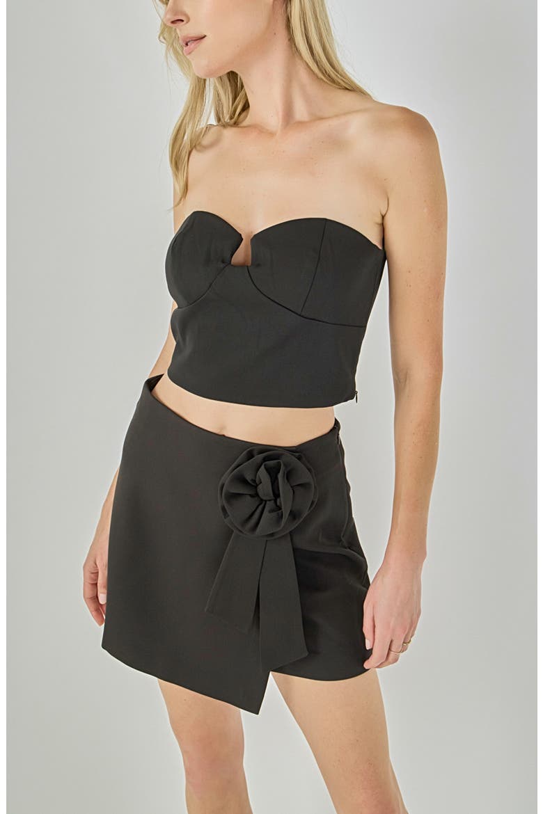 Strapless Crop Top, Alternate, color, BLACK