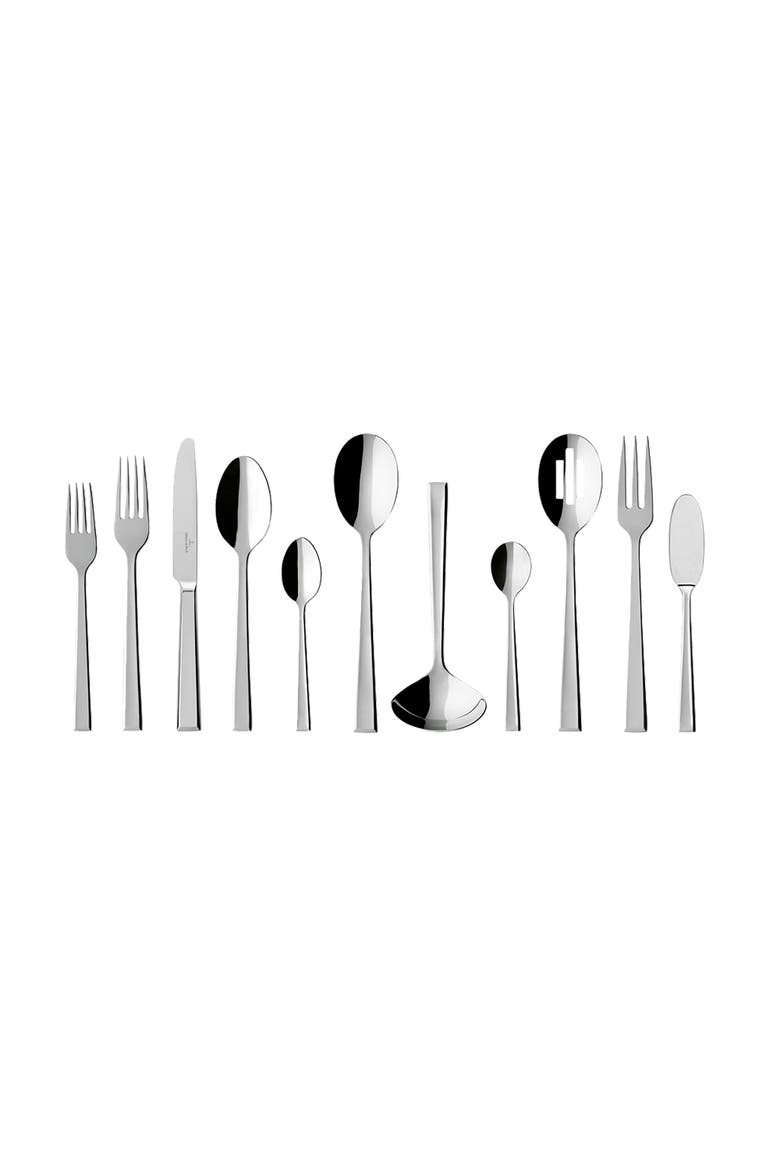 Victor 46-Piece Flatware Set, Alternate, color, silver/platinum
