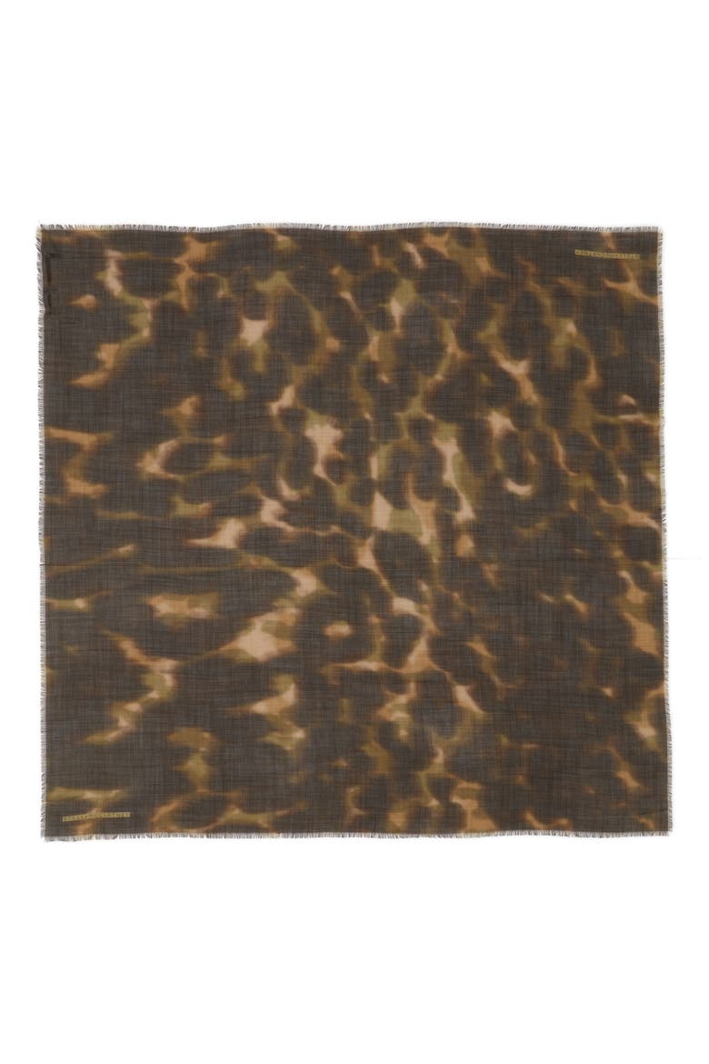 Nina Leopard Print Wool & Silk Scarf, Main, color, MULTICOLOR GREEN