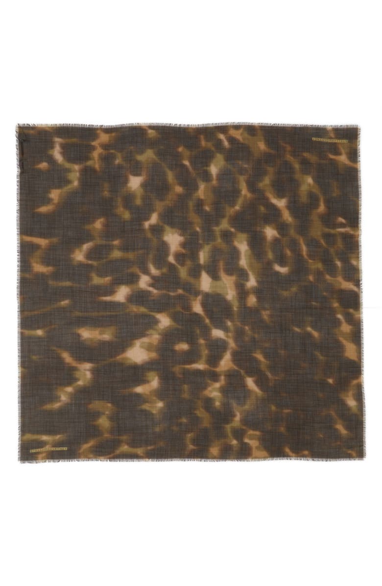 Stella McCartney Nina Leopard Print Wool & Silk Scarf, Main, color,