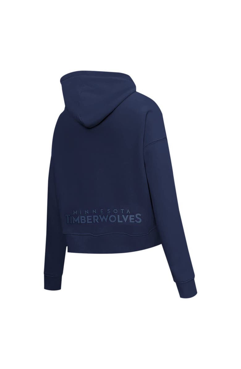 PRO STANDARD Women's Pro Standard Navy Minnesota Timberwolves Jewels Cropped Pullover Hoodie, Alternate, color, 