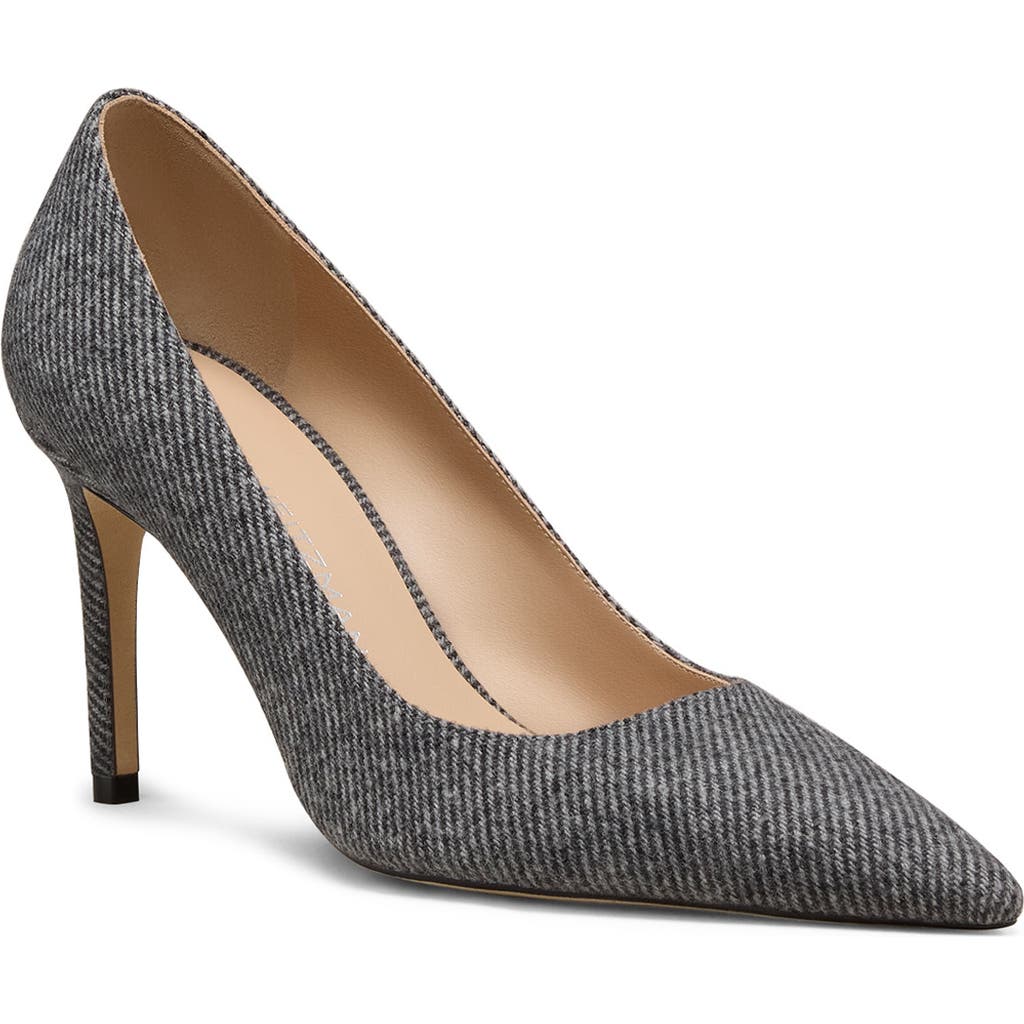 Stuart Weitzman Stuart Power 85 Pointed Toe Pump In Gray