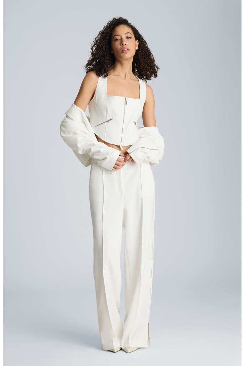 Sleeveless Zip Front Top, Alternate, color, PURE WHITE
