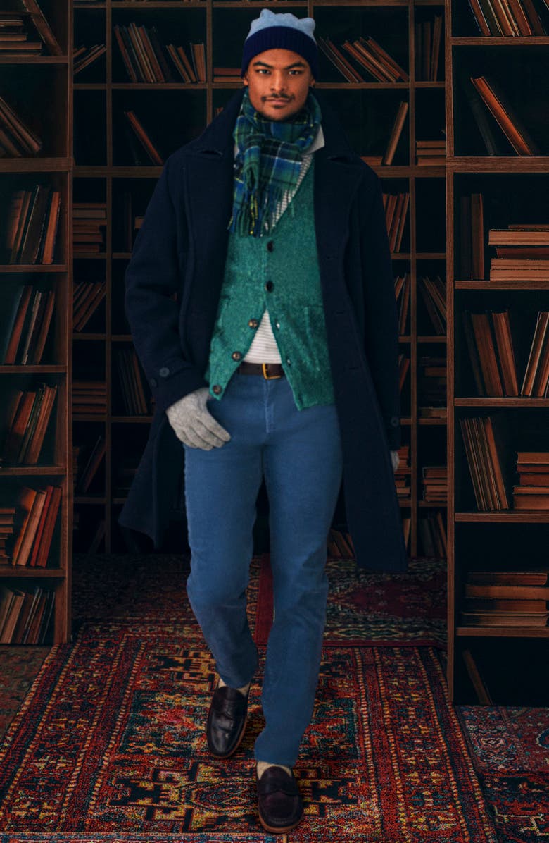 Brooks Brothers Stretch Cotton Corduroy Five Pocket Pants, Alternate, color, China Blue