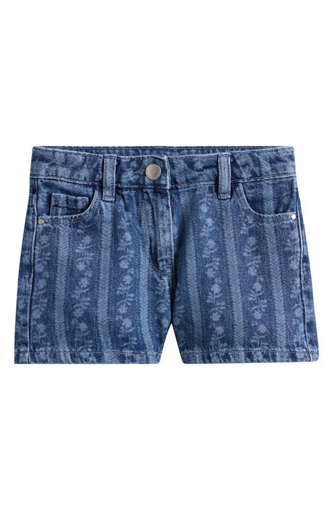 Kids' Floral Stripe Denim Shorts (Little Kid & Big Kid)