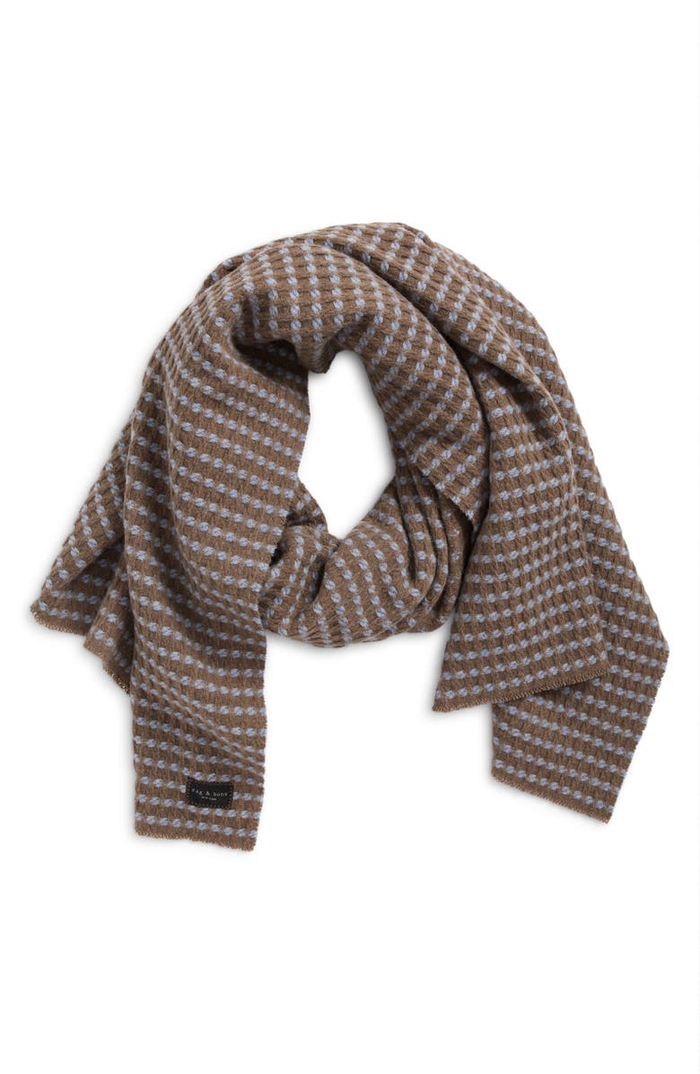 rag & bone Joni Wool Waffle Scarf, Main, color, Blbrn