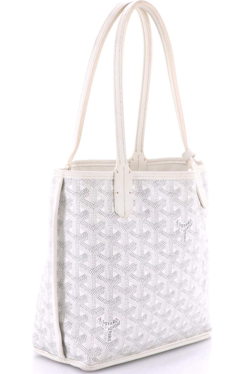 Pre-Owned Goyard Anjou Reversible Tote Printed Coated Canvas Mini, Alternate, color, White