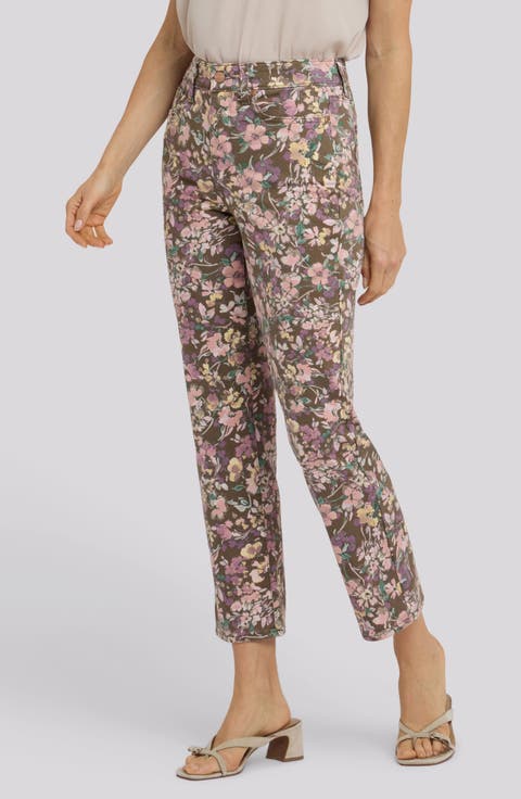 Marilyn Floral Ankle Jeans (Earth Blooms)
