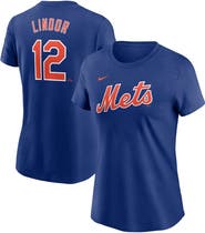 Nike Women's Nike Francisco Lindor Royal New York Mets Fuse Name & Number T-Shirt