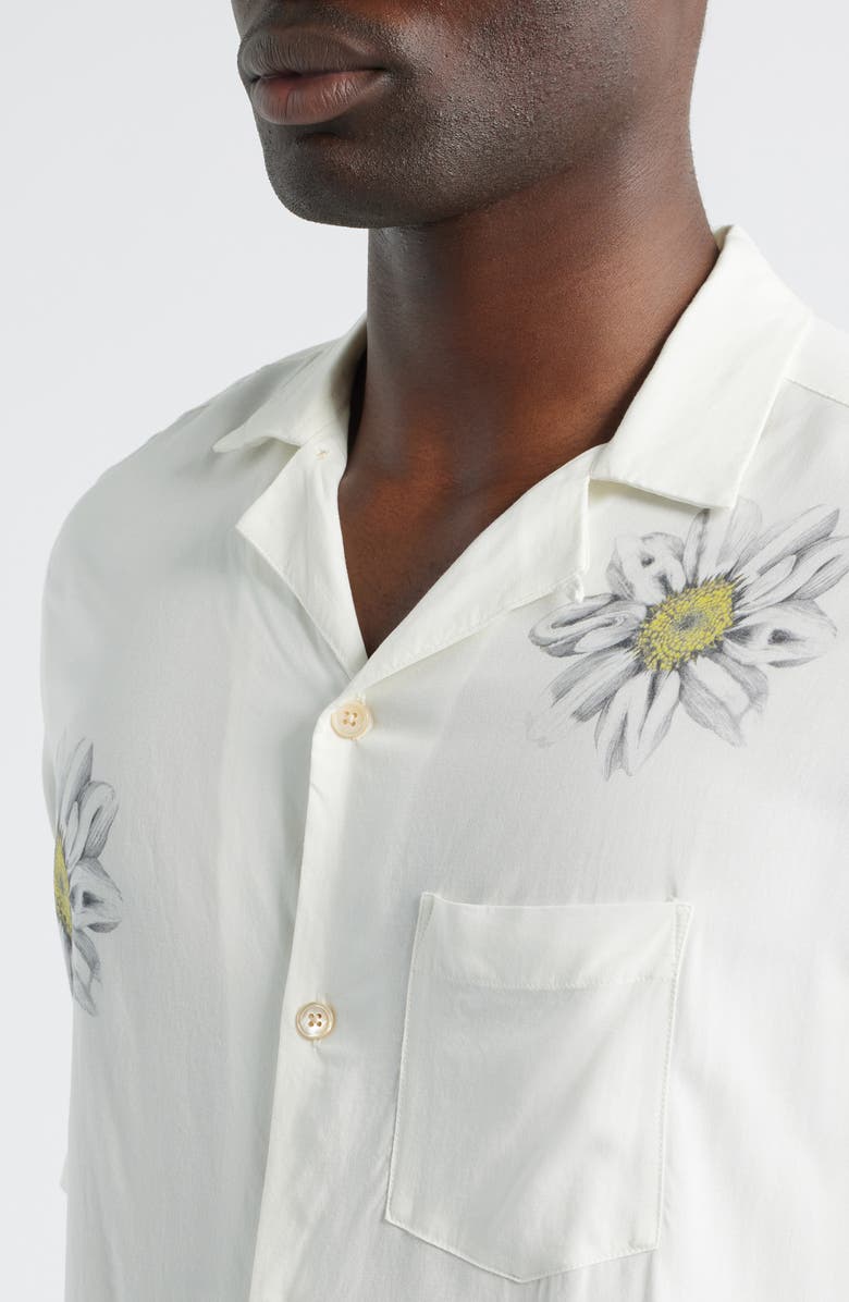 AllSaints Petal Camp Shirt, Alternate, color, Ecru White