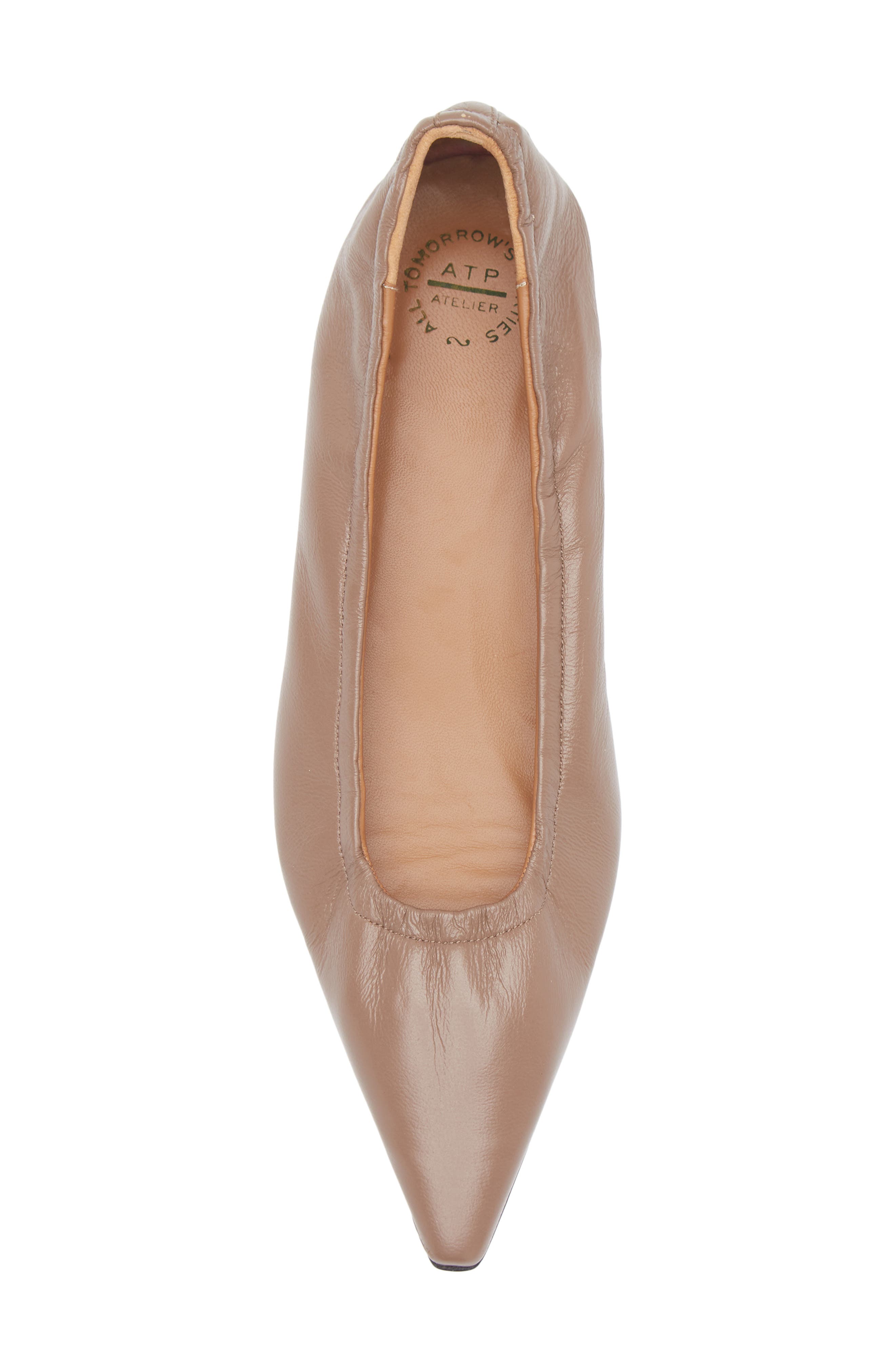 ATP ATELIER Aprica Pointed Toe Flat, Alternate, color, Tahini