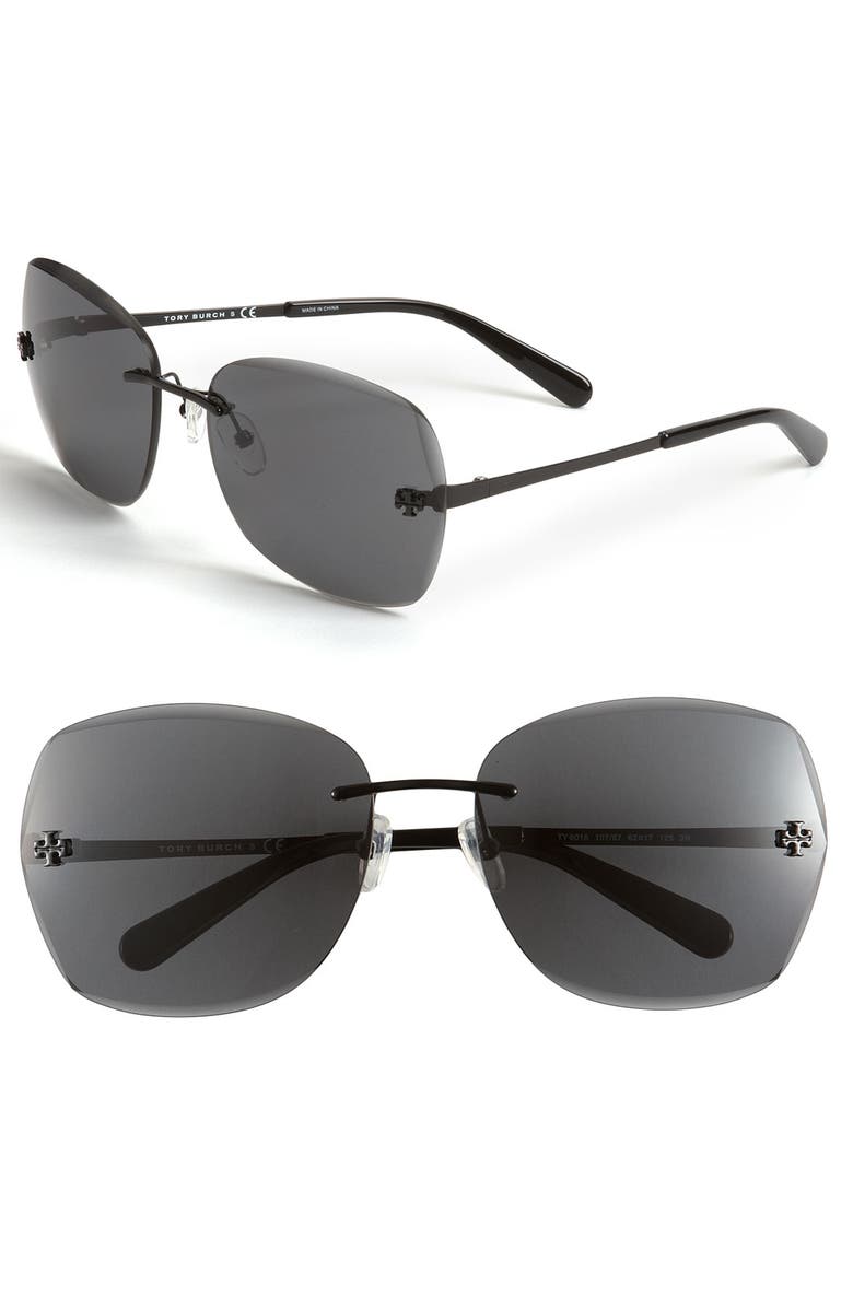 Tory Burch Rimless Sunglasses, Main, color, 