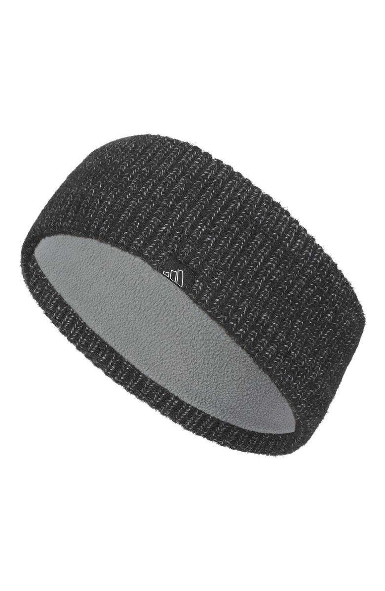 adidas Lifestyle Fuzzy Headband, Main, color, Black/ Grey/ White