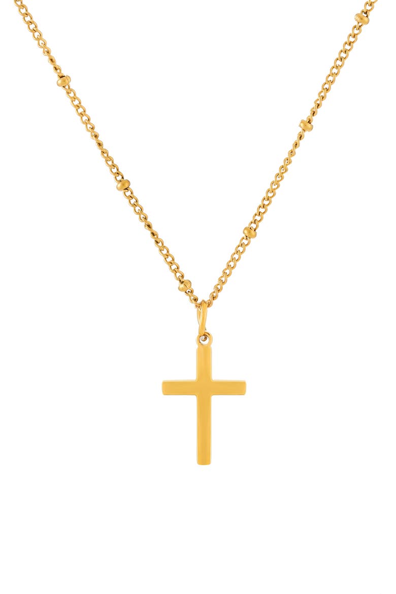 Cross Necklace, Main, color, Gold