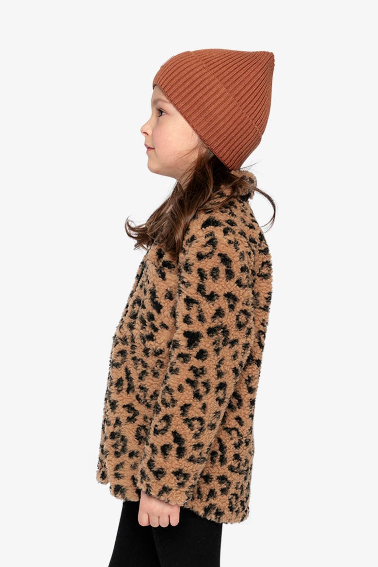 Zipped Fleece Chest Pocket Relaxed Overshirt, Alternate, color, Leopard Fur