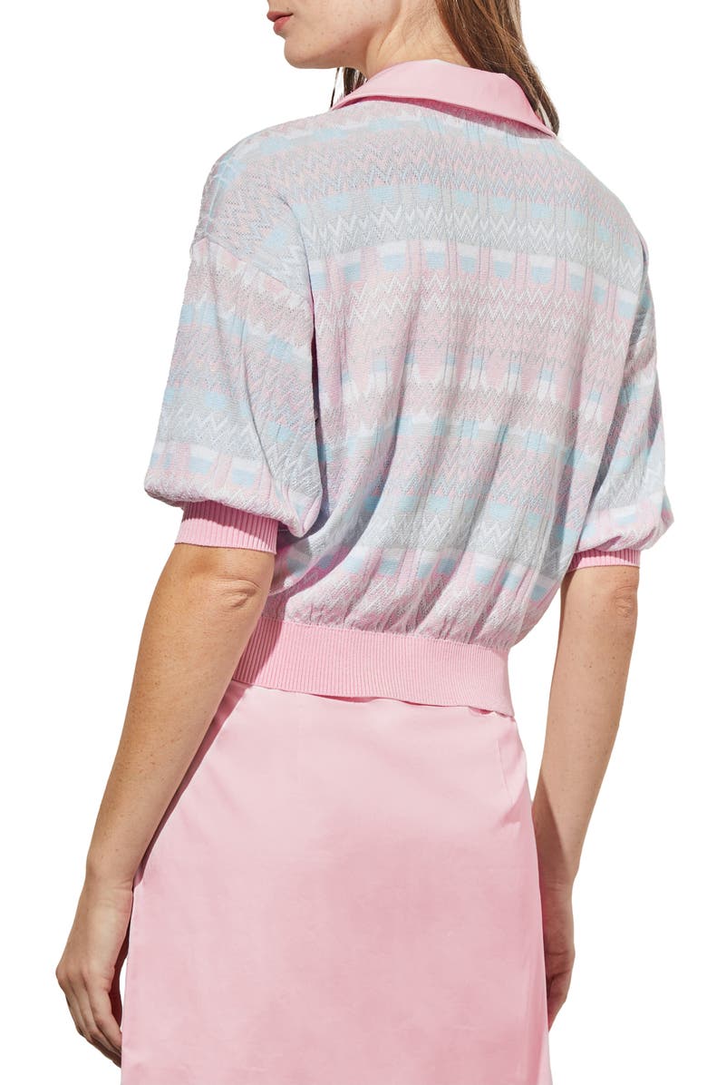 Ming Wang Puff Sleeve Pointelle Top, Alternate, color,