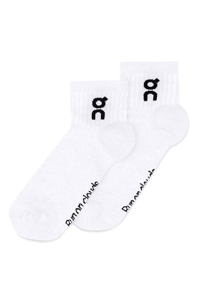 On Logo Mid 3-Pack Socks, Alternate, color, White