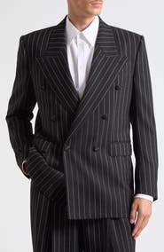 Dolce&Gabbana Double Breasted Pinstripe Virgin Wool Jacket
