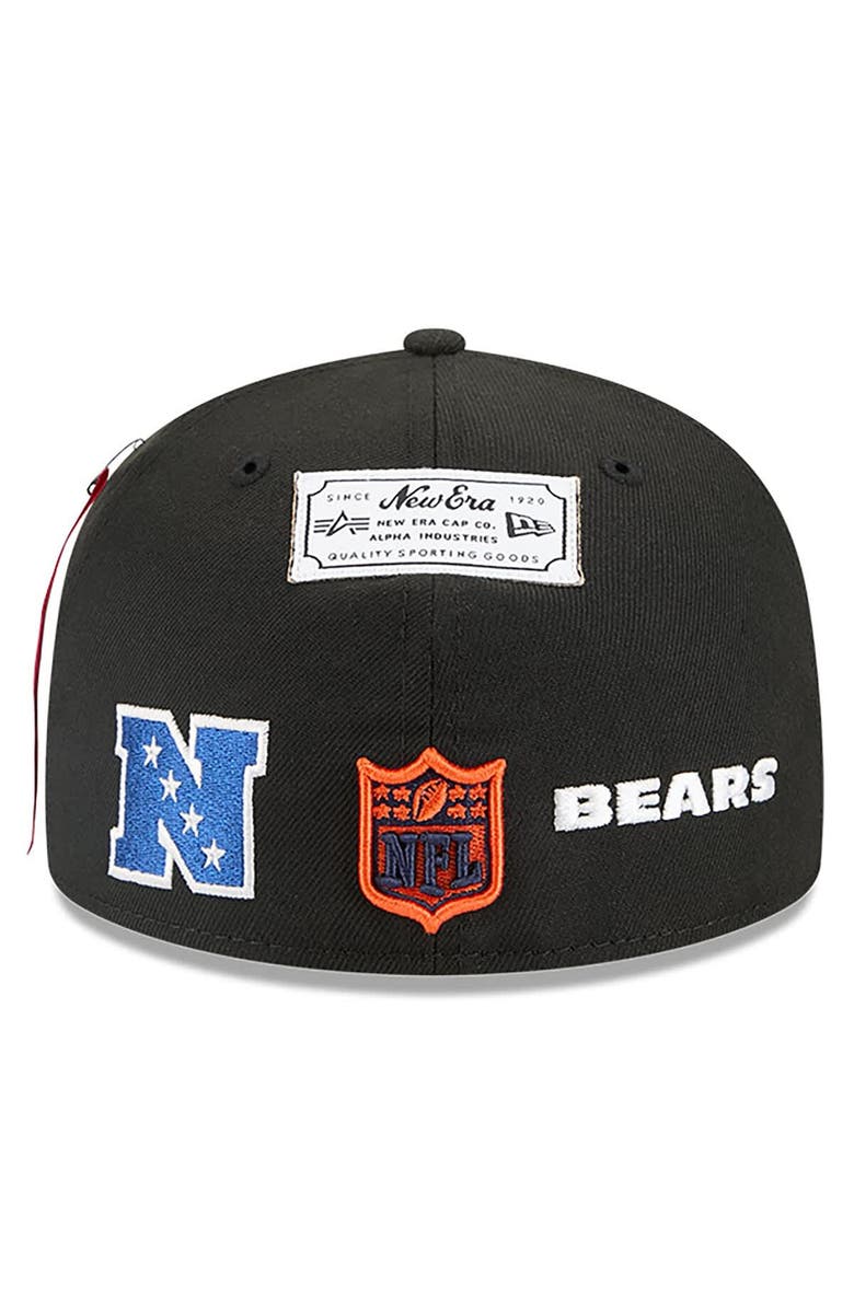 New Era x Alpha Industries Men's New Era x Alpha Industries Black Chicago Bears 59FIFTY Fitted Hat, Alternate, color,