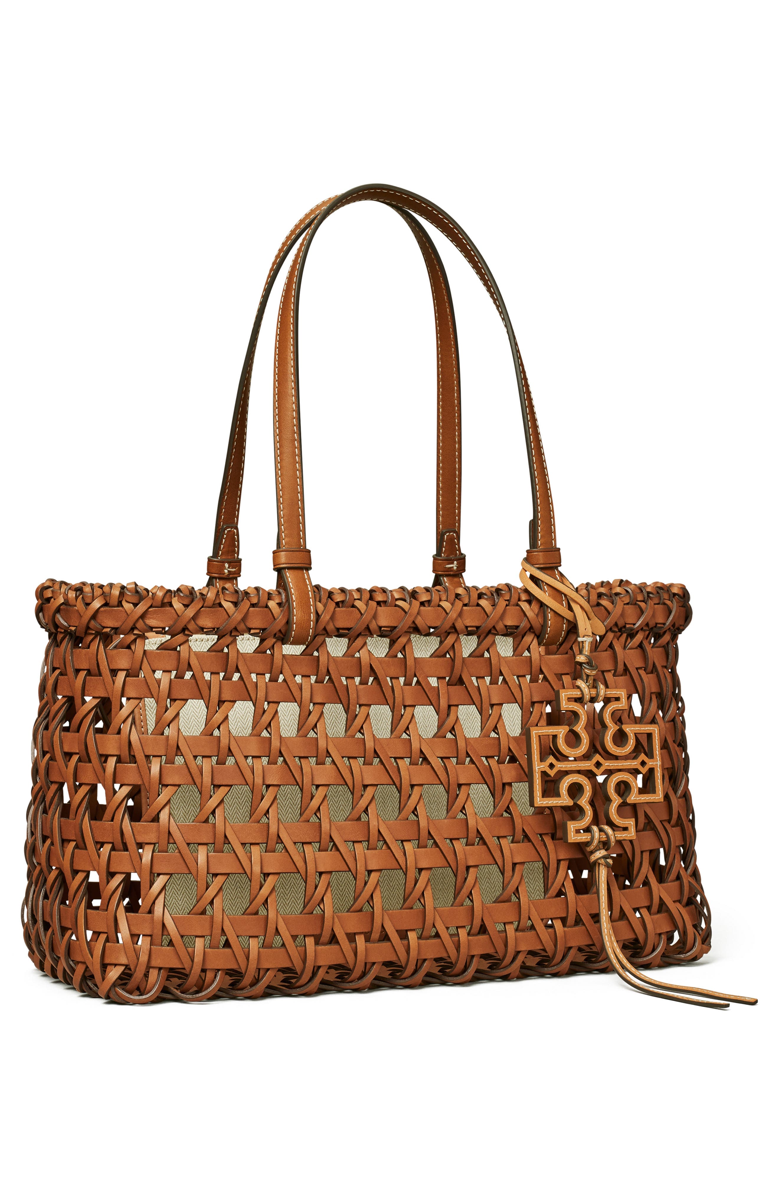 Tory Burch McGraw Garden Basketweave Tote, Alternate, color, 