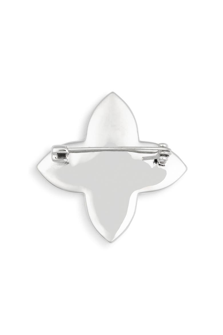 Oriana Cubic Zirconia Petal Brooch, Alternate, color, SILVER