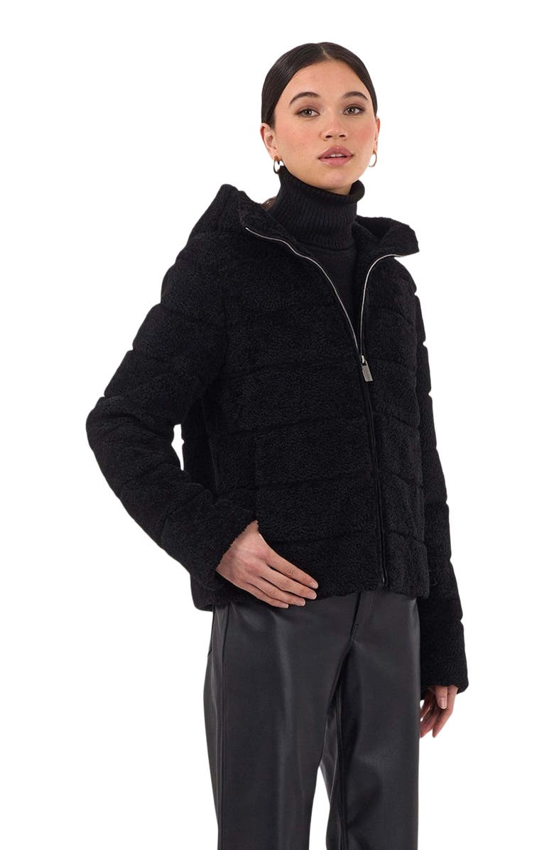 GORSKI Horizontal Curly Shearling Lamb Jacket, Alternate, color, Black