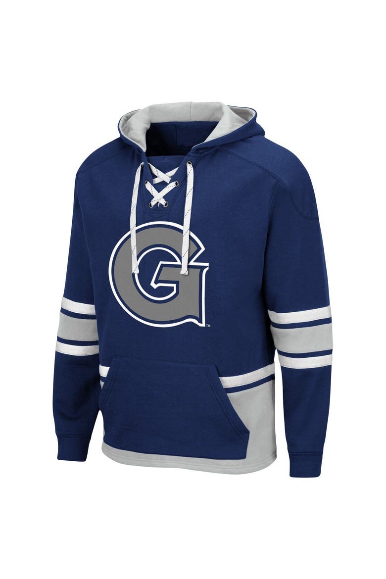 Men's Colosseum Navy Georgetown Hoyas Lace Up 3.0 Pullover Hoodie, Alternate, color, Navy