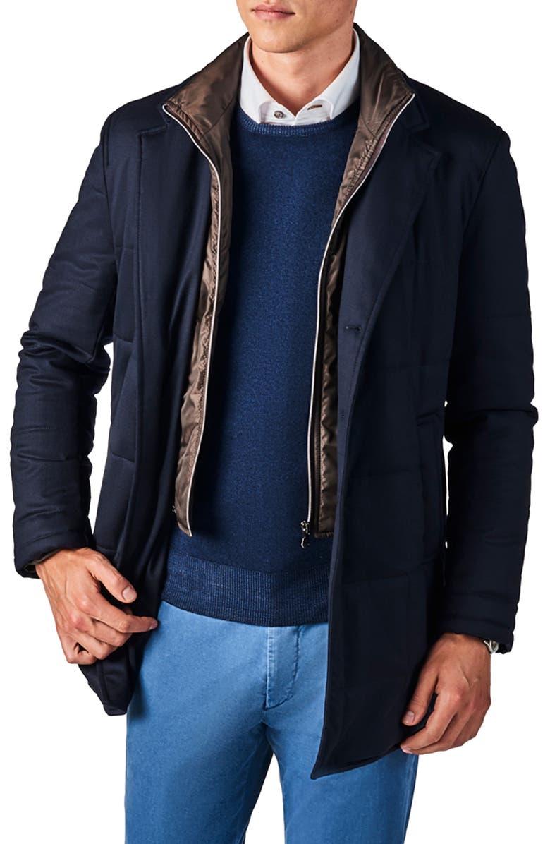 Zanella Classic Fit Stretch Wool Car Coat, Main, color, 