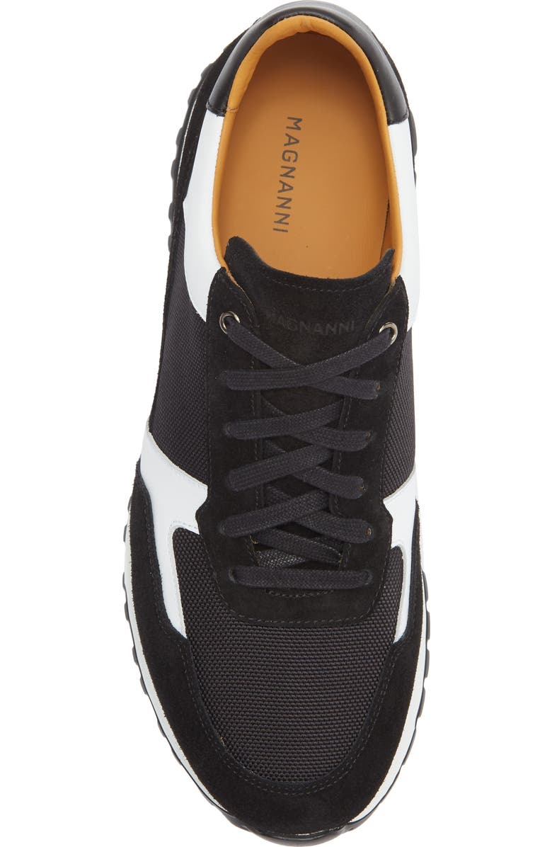 Magnanni Leather Sneaker, Alternate, color, Black / White
