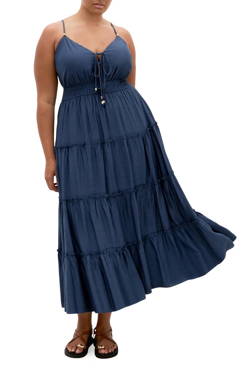 Aiza Midi Sundress, Main, color, PETROL